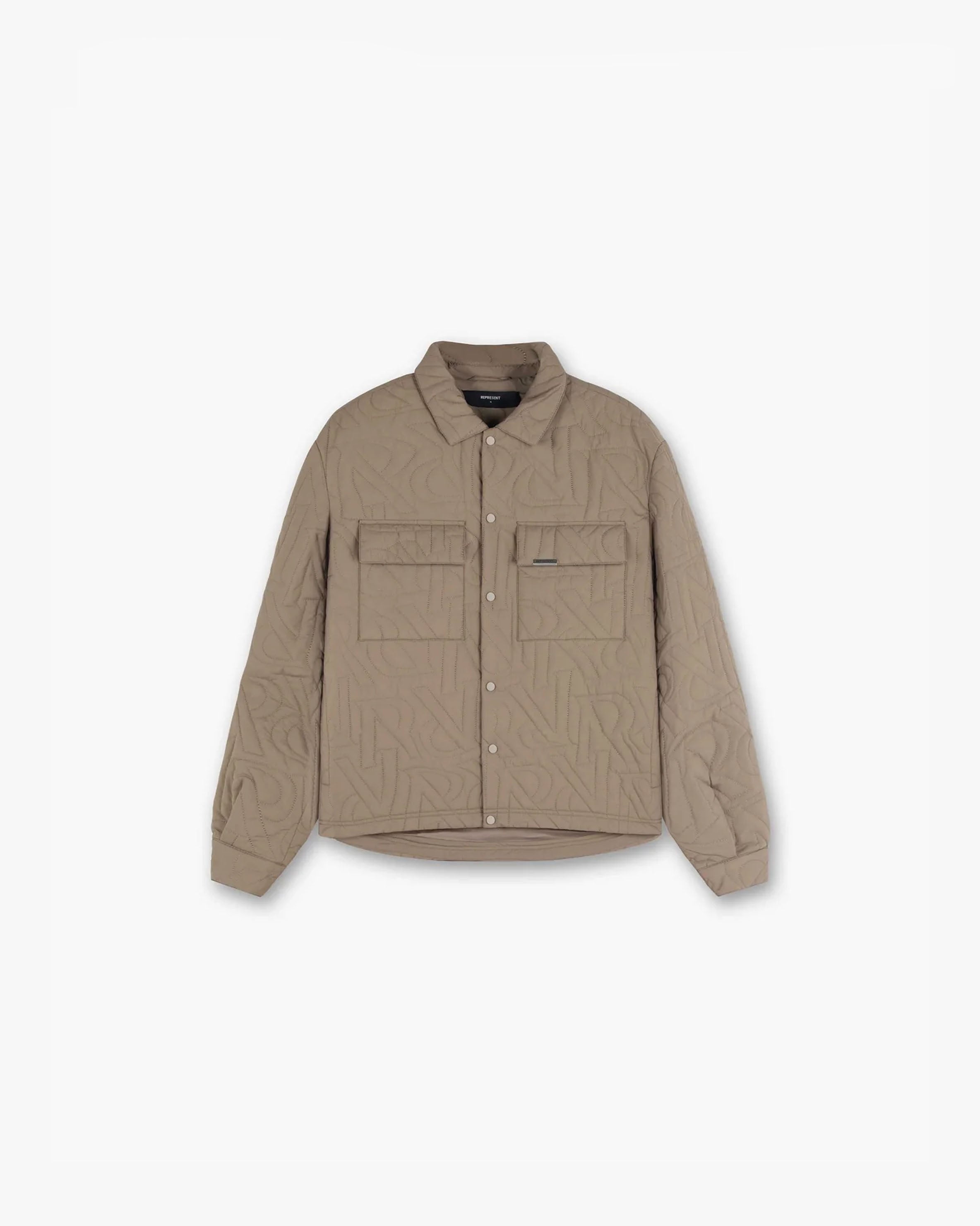 Initial Quilted Overshirt - Mushroom
